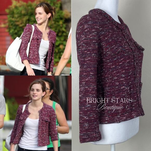 Etoile Isabel Marant Ariana Knitted Cotton Blend Jacket ASO Emma Watson Tweed - Picture 2 of 14